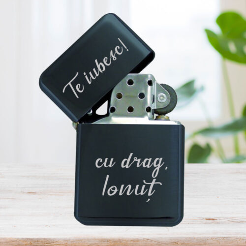 Brichetă neagră personalizată Te iubesc