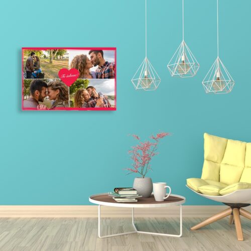 Tablou canvas personalizat cu patru poze, 60 x 40 cm
