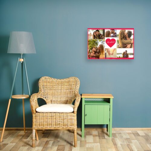 Tablou canvas personalizat cu șase poze, 60 x 40 cm