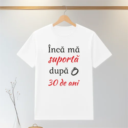 Tricou personalizabil imprimat, cu cauciuc, Aniversarea a 30 de ani de căsătorie [ #0062 ]