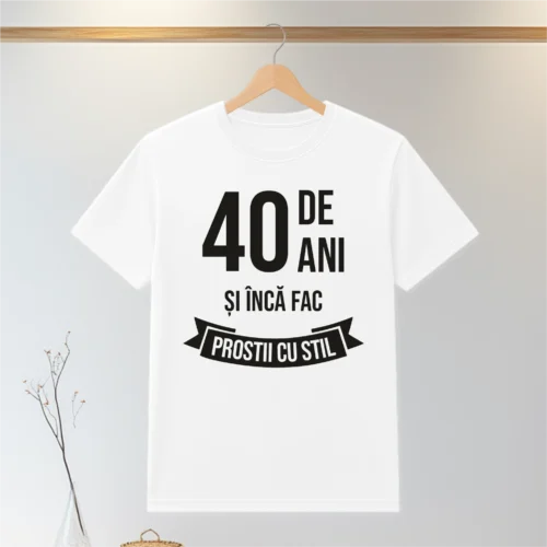 Tricou personalizabil imprimat, cu cauciuc, Aniversarea vârstei de 40 de ani [ #0082 ]