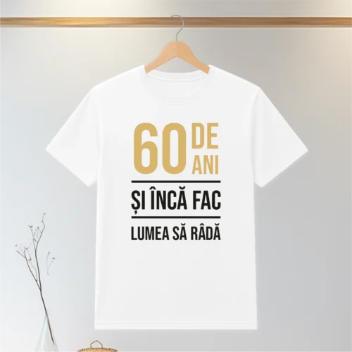 Tricou personalizabil imprimat, cu cauciuc, Aniversarea vârstei de 60 de ani [ #0087 ]