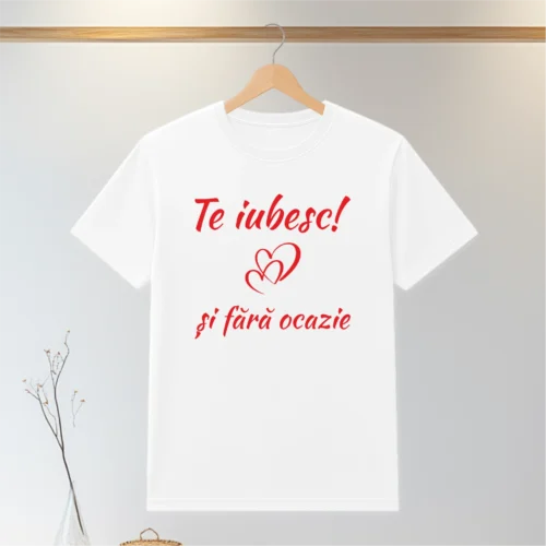 Tricou personalizabil imprimat, cu cauciuc, Cadou de Dragobete [ #0118 ]