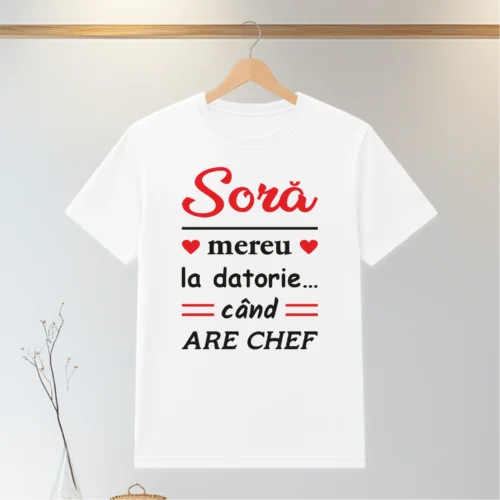 Tricou personalizabil imprimat, cu cauciuc, Cadou pentru Soră [ #0142 ]