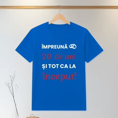 Tricou personalizabil imprimat, cu cauciuc, Aniversarea a 20 de ani de căsătorie [ #0060 ]