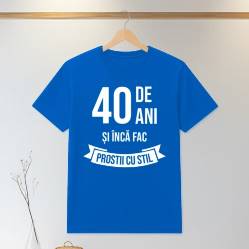 Tricou personalizabil imprimat, cu cauciuc, Aniversarea vârstei de 40 de ani [ #0082 ]