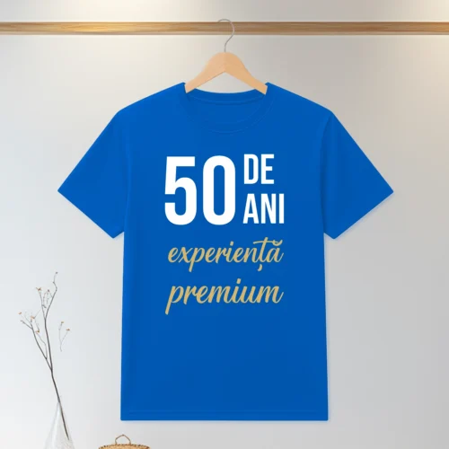 Tricou personalizabil imprimat, cu cauciuc, Aniversarea vârstei de 50 de ani [ #0085 ]