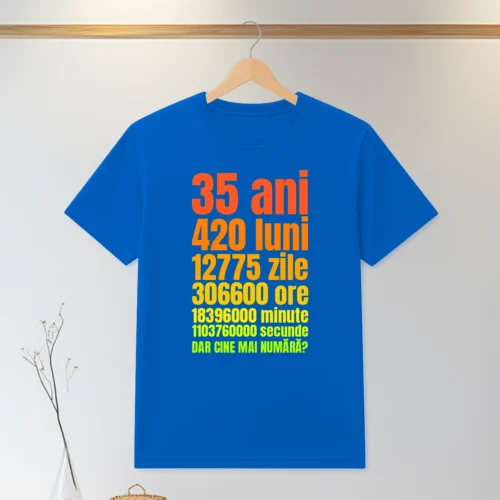Tricou personalizabil imprimat, cu cauciuc, Aniversarea vârstei de 35 de ani  [ #0210 ]