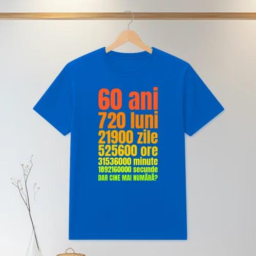 Tricou personalizabil imprimat, cu cauciuc, Aniversarea vârstei de 60 de ani  [ #0213 ]