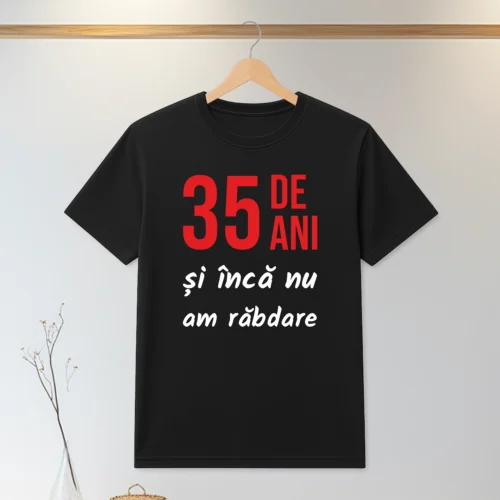 Tricou personalizabil imprimat, cu cauciuc, Aniversarea vârstei de 35 de ani [ #0077 ]