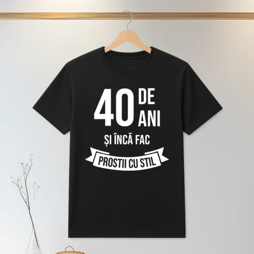 Tricou personalizabil imprimat, cu cauciuc, Aniversarea vârstei de 40 de ani [ #0082 ]