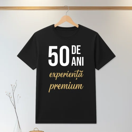 Tricou personalizabil imprimat, cu cauciuc, Aniversarea vârstei de 50 de ani [ #0085 ]