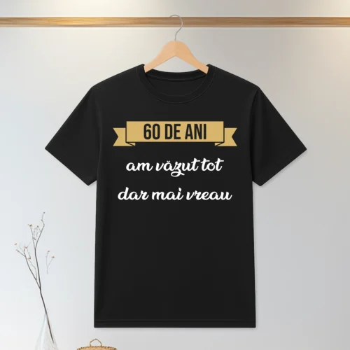 Tricou personalizabil imprimat, cu cauciuc, Aniversarea vârstei de 60 de ani [ #0086 ]