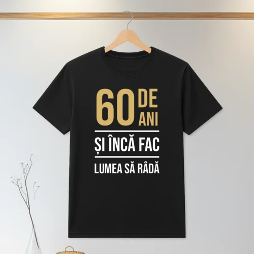 Tricou personalizabil imprimat, cu cauciuc, Aniversarea vârstei de 60 de ani [ #0087 ]