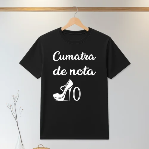 Tricou personalizabil imprimat, cu cauciuc, Cadou pentru Cumătră [ #0122 ]