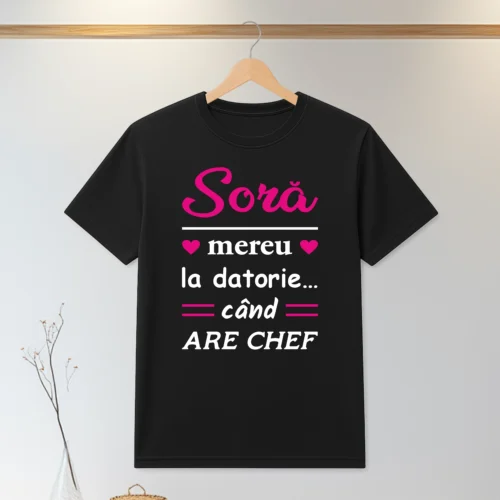 Tricou personalizabil imprimat, cu cauciuc, Cadou pentru Soră [ #0142 ]
