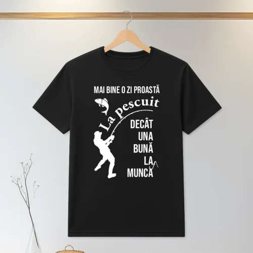 Tricou personalizabil imprimat, cu cauciuc, Cadou pentru Pescar [ #0168 ]
