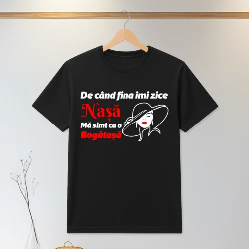 Tricou personalizabil imprimat, cu cauciuc, Cadou pentru Nașa de Nuntă [ #0202 ]