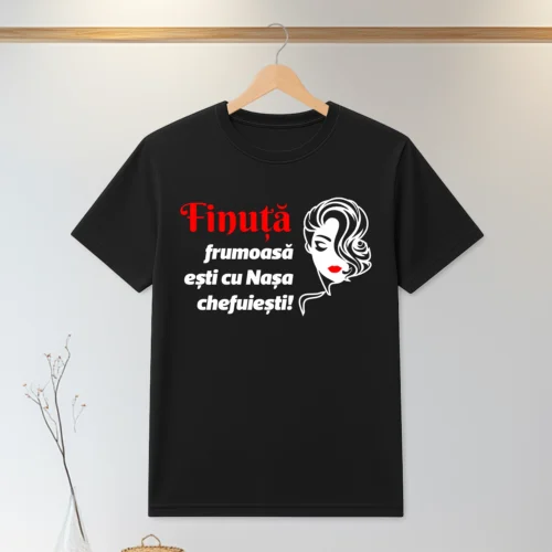 Tricou personalizabil imprimat, cu cauciuc, Cadou pentru Fina de Nuntă [ #0205 ]
