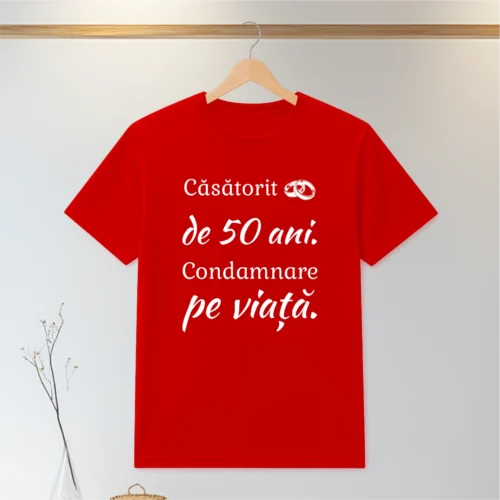 Tricou personalizabil imprimat, cu cauciuc, Aniversarea a 50 de ani de căsătorie [ #0064 ]