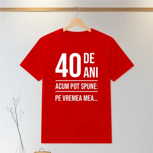 Tricou personalizabil imprimat, cu cauciuc, Aniversarea vârstei de 40 de ani [ #0080 ]