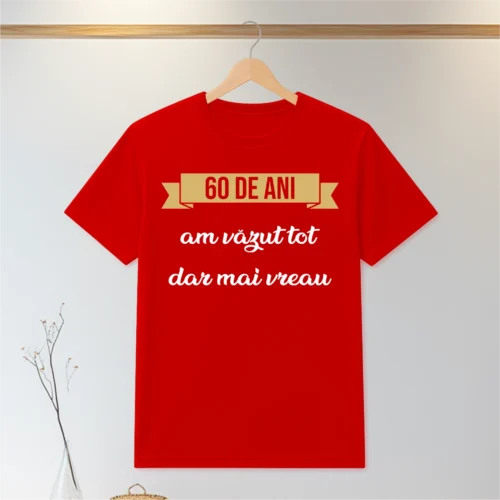 Tricou personalizabil imprimat, cu cauciuc, Aniversarea vârstei de 60 de ani [ #0086 ]