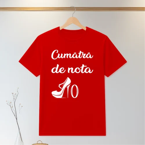 Tricou personalizabil imprimat, cu cauciuc, Cadou pentru Cumătră [ #0122 ]