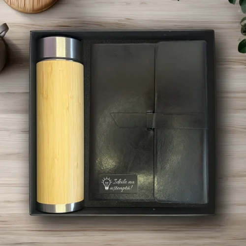 Agendă piele personalizată – simplă sau set cu termos, Cadou pentru Orice ocazie [ #0287 ]