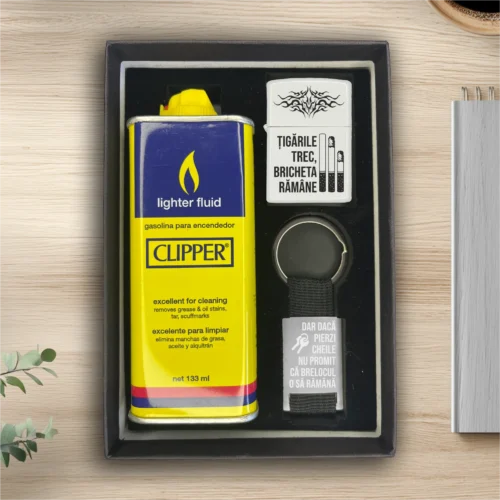 Brichetă benzină personalizată – simplă sau set cu breloc, Cadou pentru Orice ocazie [ #0301 ]