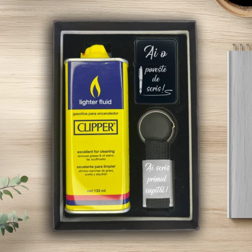 Brichetă benzină personalizată – simplă sau set cu breloc, Cadou pentru Absolvire [ #0281 ]