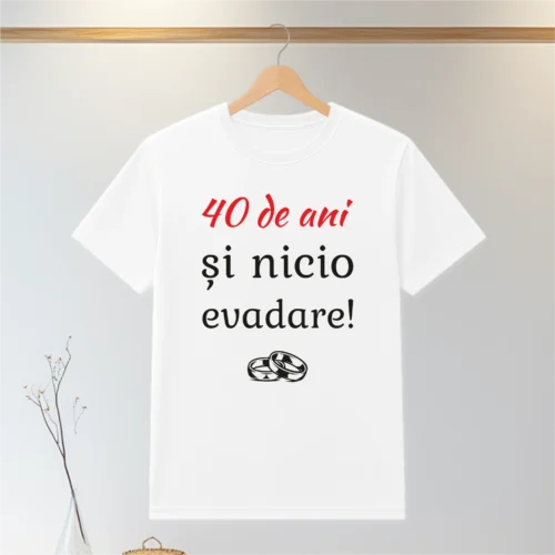 Tricou personalizabil imprimat, cu cauciuc, Aniversarea a 40 de ani de căsătorie [ #0063 ]