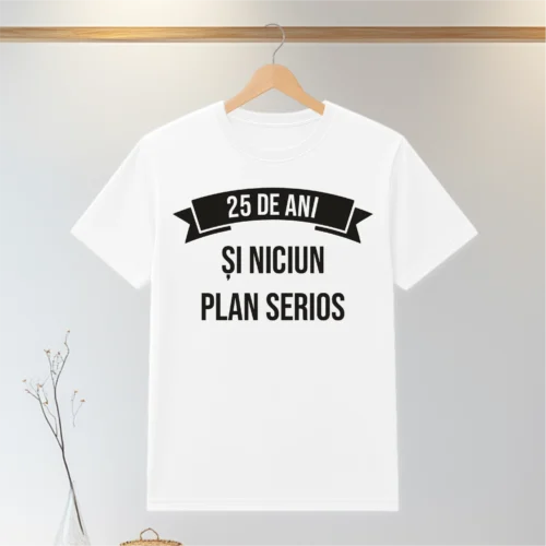 Tricou personalizabil imprimat, cu cauciuc, Aniversarea vârstei de 25 de ani [ #0072 ]