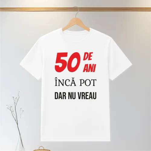 Tricou personalizabil imprimat, cu cauciuc, Aniversarea vârstei de 50 de ani [ #0083 ]