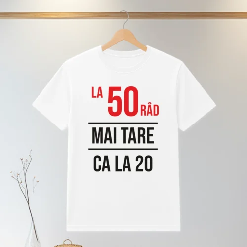 Tricou personalizabil imprimat, cu cauciuc, Aniversarea vârstei de 50 de ani [ #0084 ]