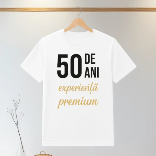 Tricou personalizabil imprimat, cu cauciuc, Aniversarea vârstei de 50 de ani [ #0085 ]