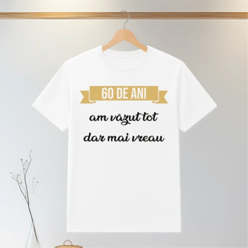 Tricou personalizabil imprimat, cu cauciuc, Aniversarea vârstei de 60 de ani [ #0086 ]