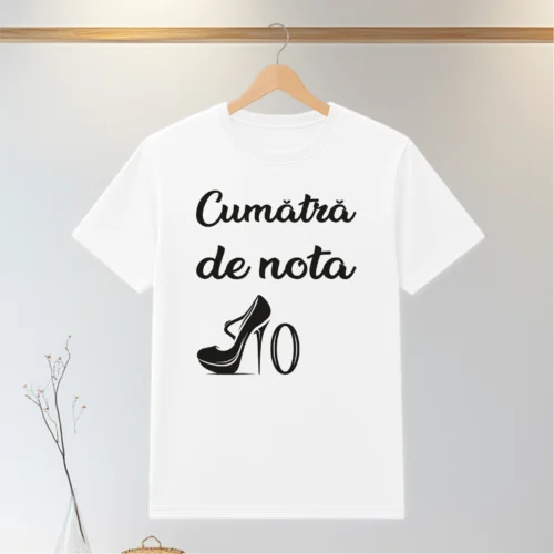 Tricou personalizabil imprimat, cu cauciuc, Cadou pentru Cumătră [ #0122 ]