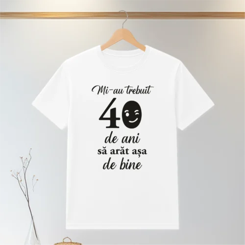 Tricou personalizabil imprimat, cu cauciuc, Aniversarea vârstei de 40 de ani [ #0156 ]