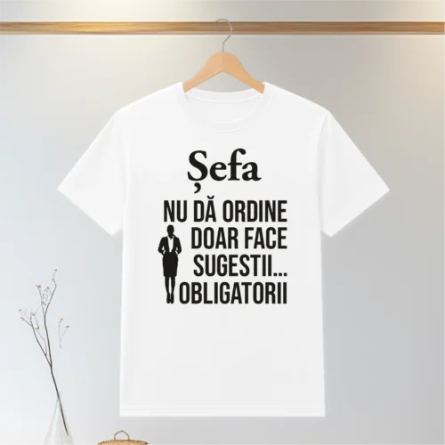 Tricou personalizabil imprimat, cu cauciuc, Cadou pentru Șefă [ #0161 ]