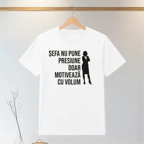 Tricou personalizabil imprimat, cu cauciuc, Cadou pentru Șefă [ #0163 ]