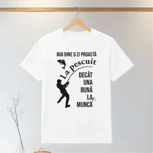 Tricou personalizabil imprimat, cu cauciuc, Cadou pentru Pescar [ #0168 ]