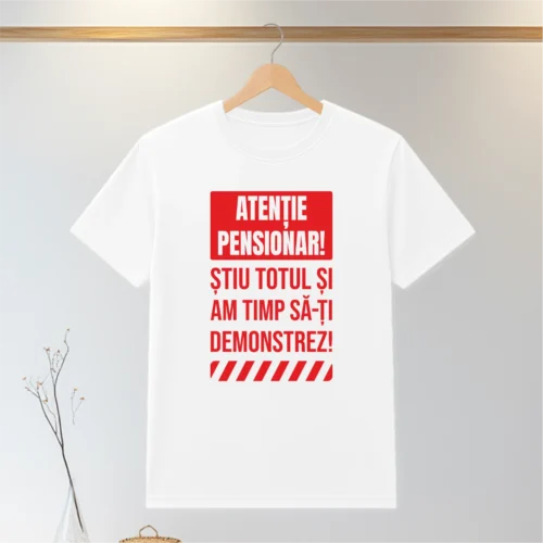 Tricou personalizabil imprimat, cu cauciuc, Cadou pentru Pensionare [ #0176 ]