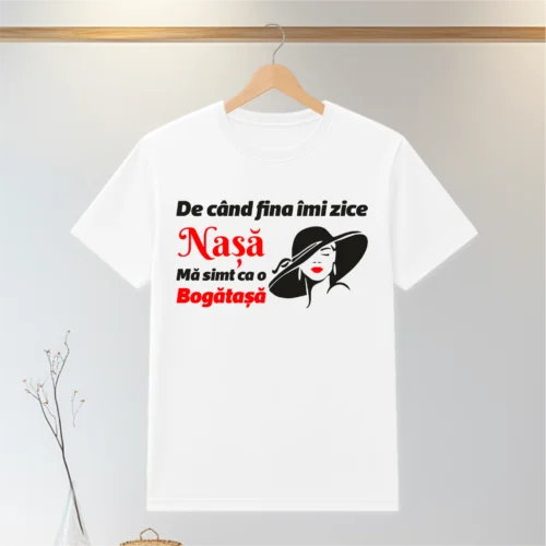 Tricou personalizabil imprimat, cu cauciuc, Cadou pentru Nașa de Nuntă [ #0202 ]