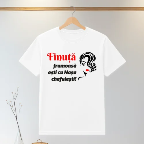 Tricou personalizabil imprimat, cu cauciuc, Cadou pentru Fina de Nuntă [ #0205 ]