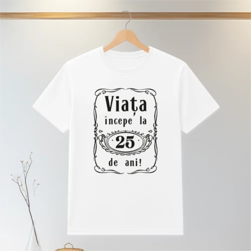Tricou personalizabil imprimat, cu cauciuc, Aniversarea vârstei de 25 de ani [ #0206 ]