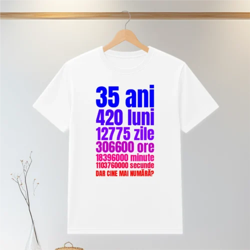 Tricou personalizabil imprimat, cu cauciuc, Aniversarea vârstei de 35 de ani  [ #0210 ]