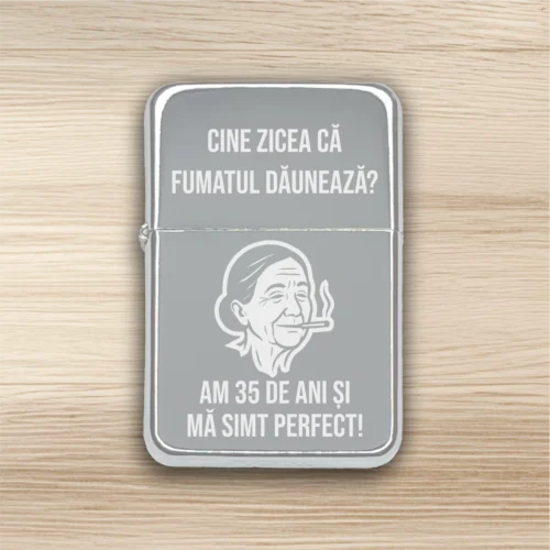 Brichetă benzină personalizată – simplă sau set cu breloc, Cadou pentru Aniversarea vârstei de 35 de ani [ #0296 ]