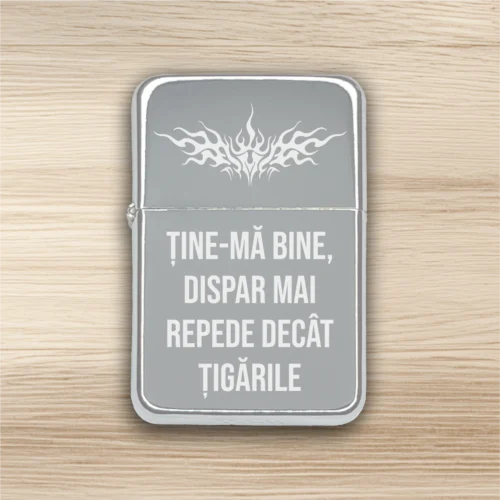 Brichetă benzină personalizată – simplă sau set cu breloc, Cadou pentru Orice ocazie [ #0300 ]