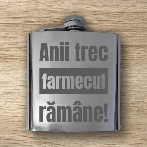 Ploscă de metal personalizată – simplă sau set cu păhărele, Cadou pentru Aniversarea vârstei [ #0317 ]