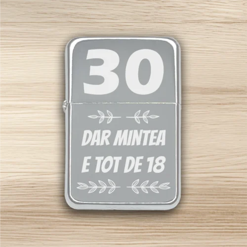 Brichetă benzină personalizată – simplă sau set cu breloc, Cadou pentru Aniversarea vârstei de 30 de ani [ #0352 ]